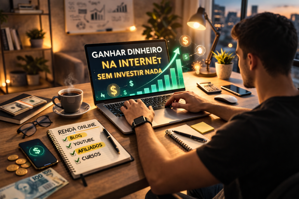 como ganhar dinheiro na internet sem investir nada